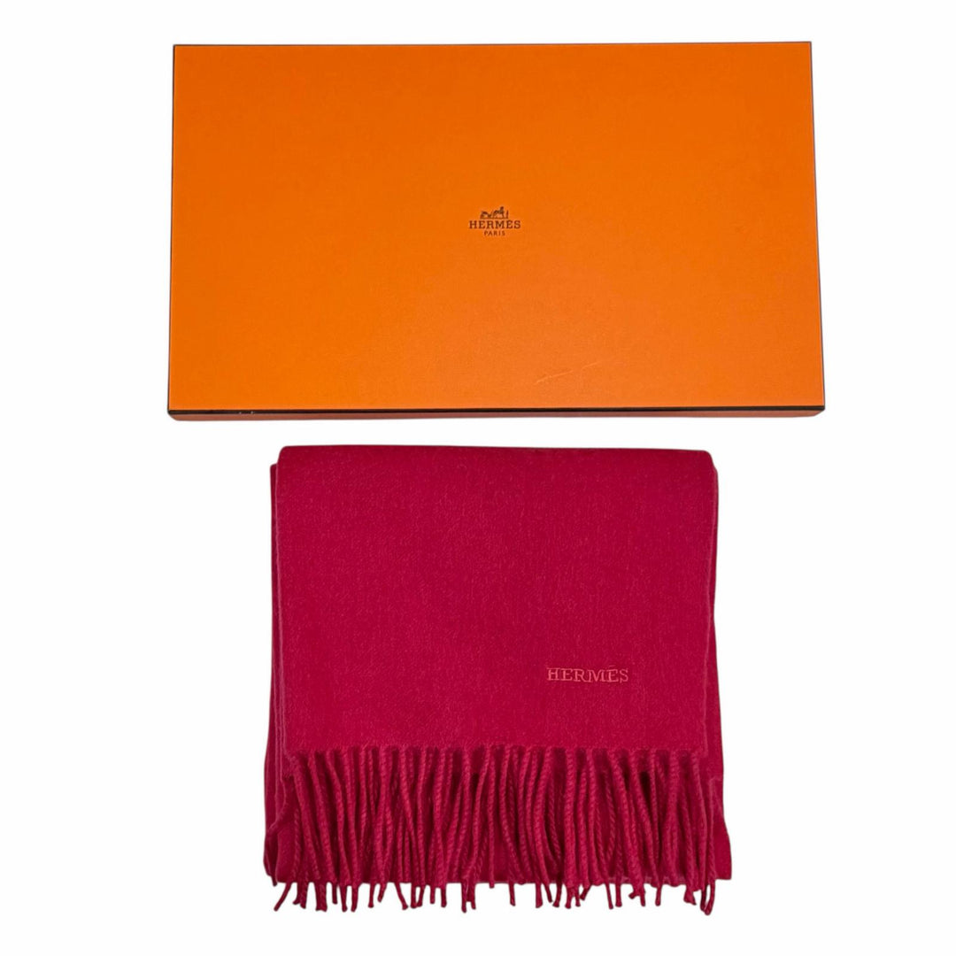 Pristine HERMES Scarf Red cashmere Women