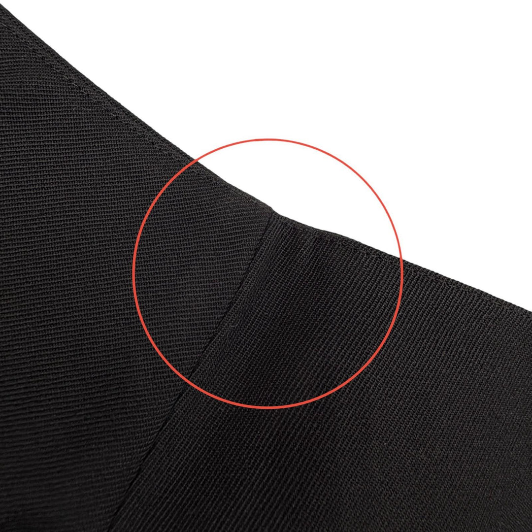 Excellent HERMES Tight Skirt Center zip black wool Women 34