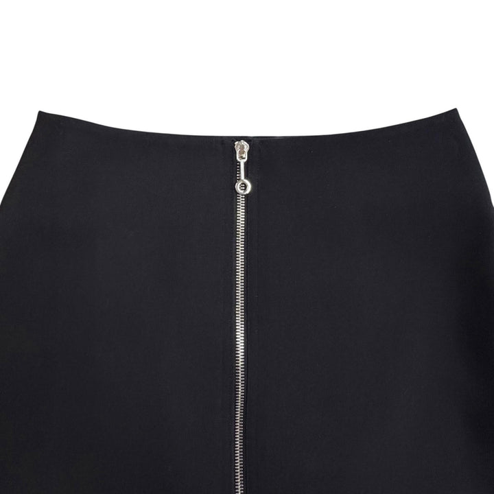 Excellent HERMES Tight Skirt Center zip black wool Women 34