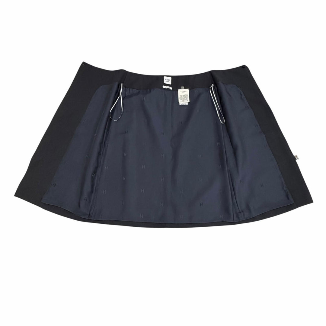 Excellent HERMES Tight Skirt Center zip black wool Women 34
