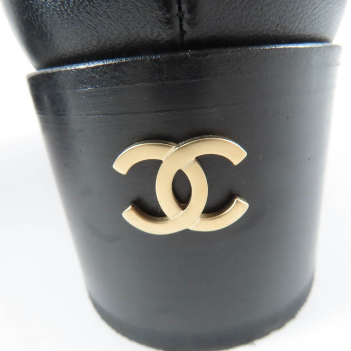 Great CHANEL short boots COCO Mark Leather Ankle Boots black Women 35 22B G38067