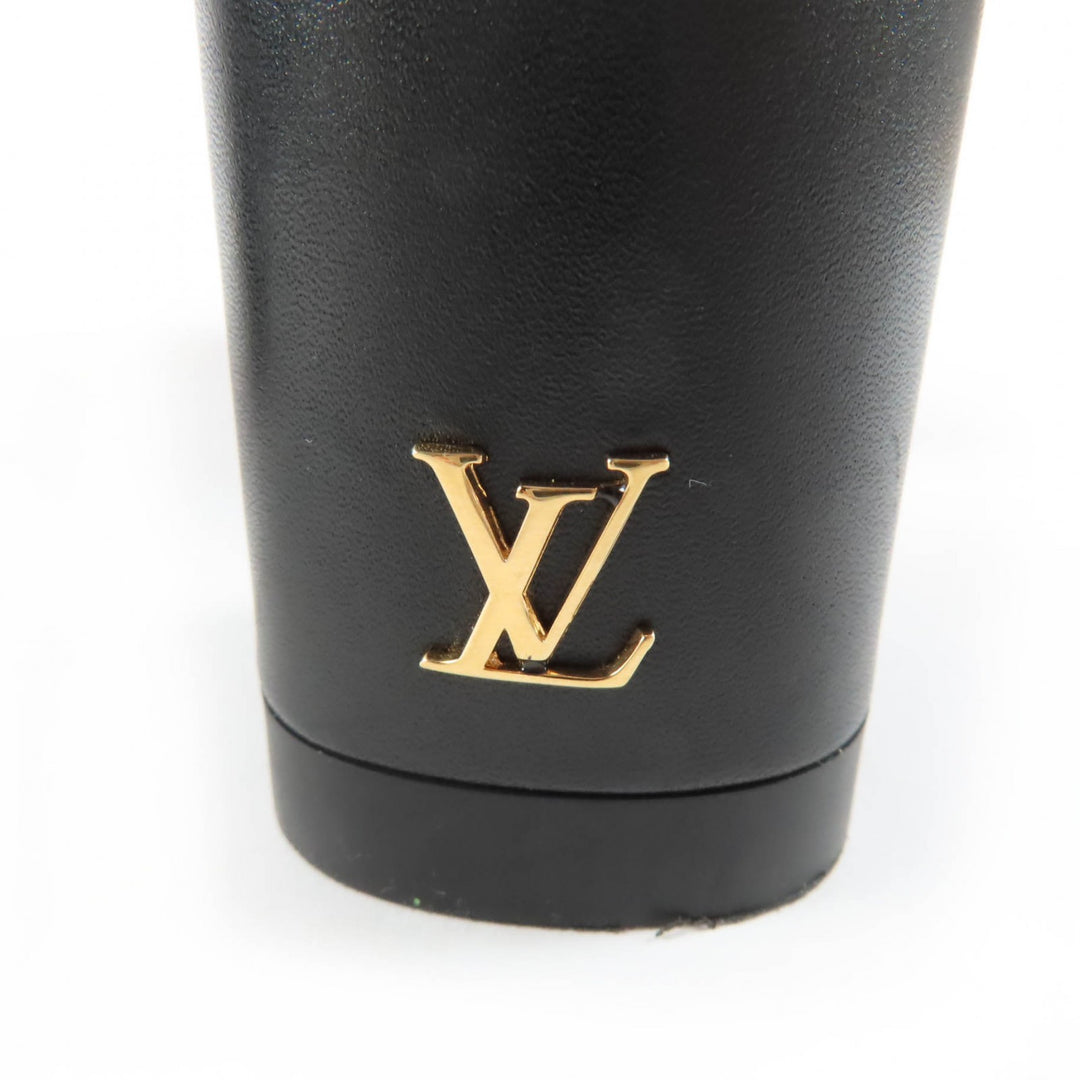 Great LOUIS VUITTON short boots Monogram leather black leather Women 35