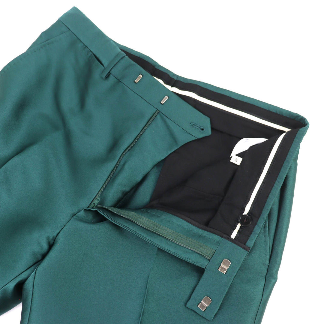 Pristine GUCCI Pants Center-creased slacks/trousers, unhemmed. green 48 649614
