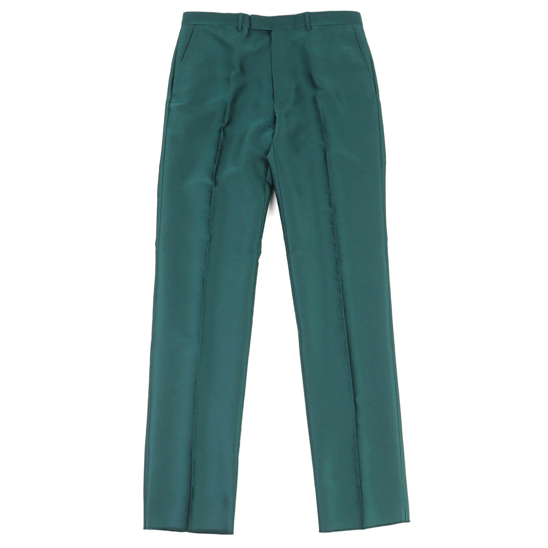 Pristine GUCCI Pants Center-creased slacks/trousers, unhemmed. green 48 649614
