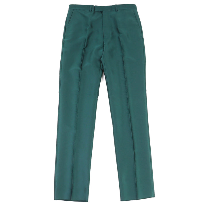Pristine GUCCI Pants Center-creased slacks/trousers, unhemmed. green 48 649614