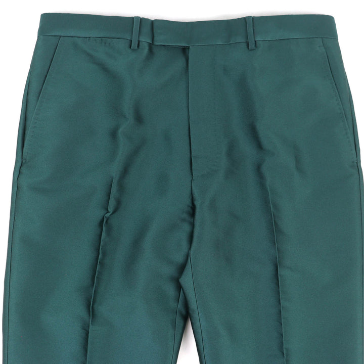 Pristine GUCCI Pants Center-creased slacks/trousers, unhemmed. green 48 649614
