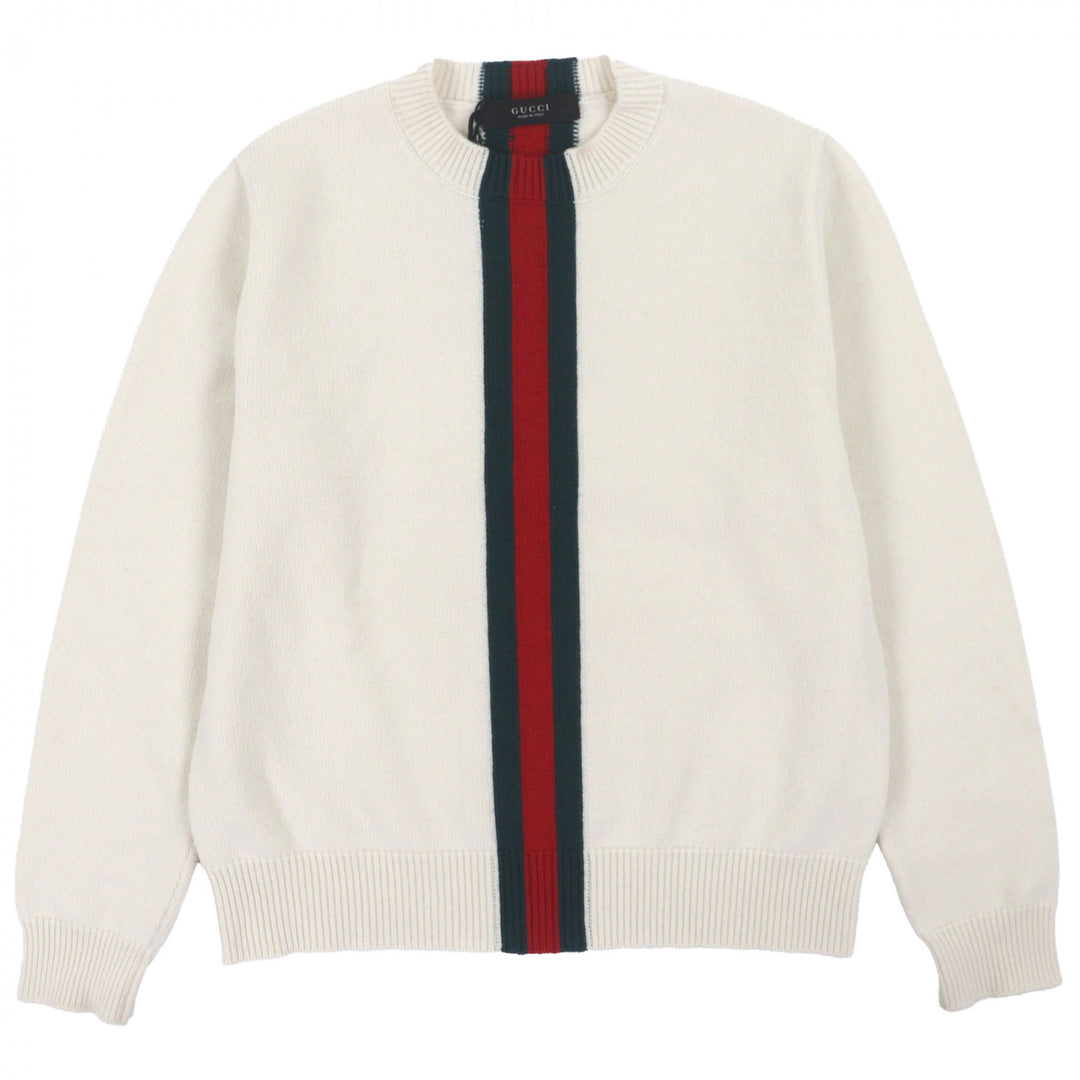 Excellent GUCCI sweater white wool mens S 864572