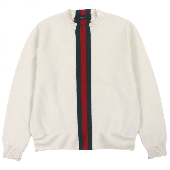Excellent GUCCI sweater white wool mens S 864572