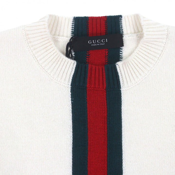 Excellent GUCCI sweater white wool mens S 864572