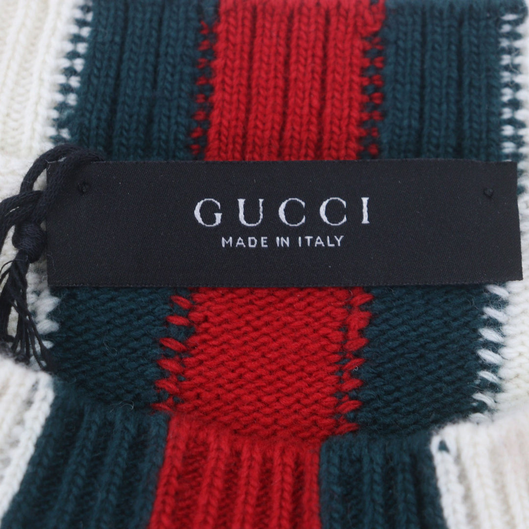 Excellent GUCCI sweater white wool mens S 864572