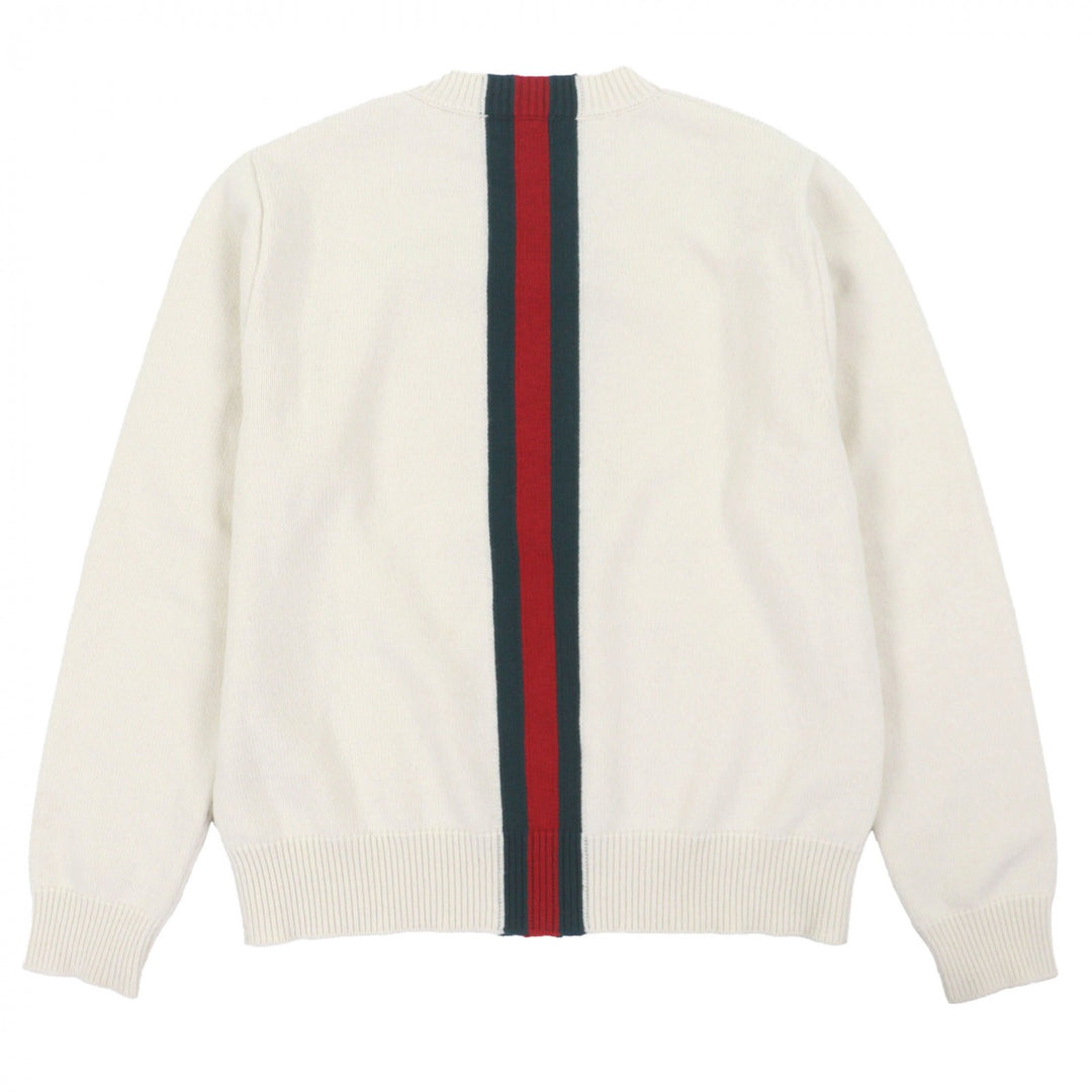 Excellent GUCCI sweater white wool mens S 864572