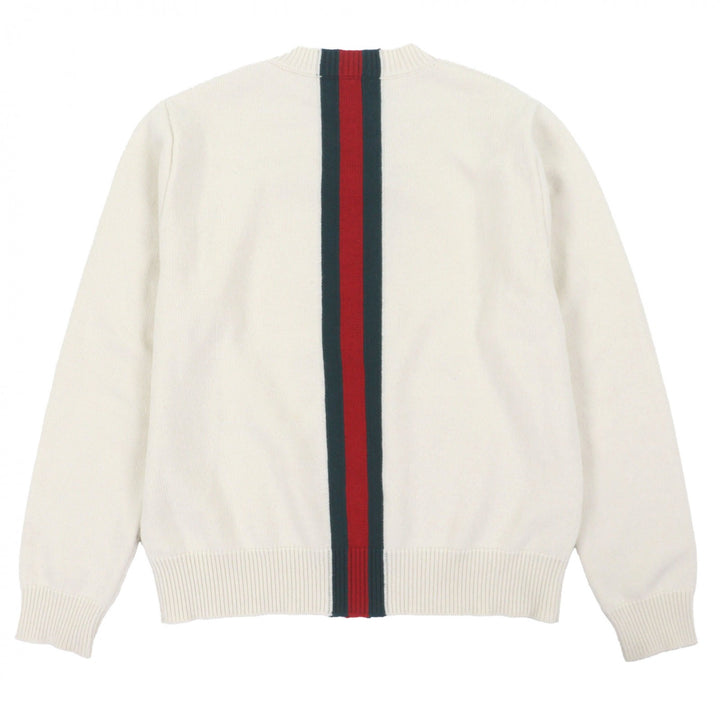 Excellent GUCCI sweater white wool mens S 864572