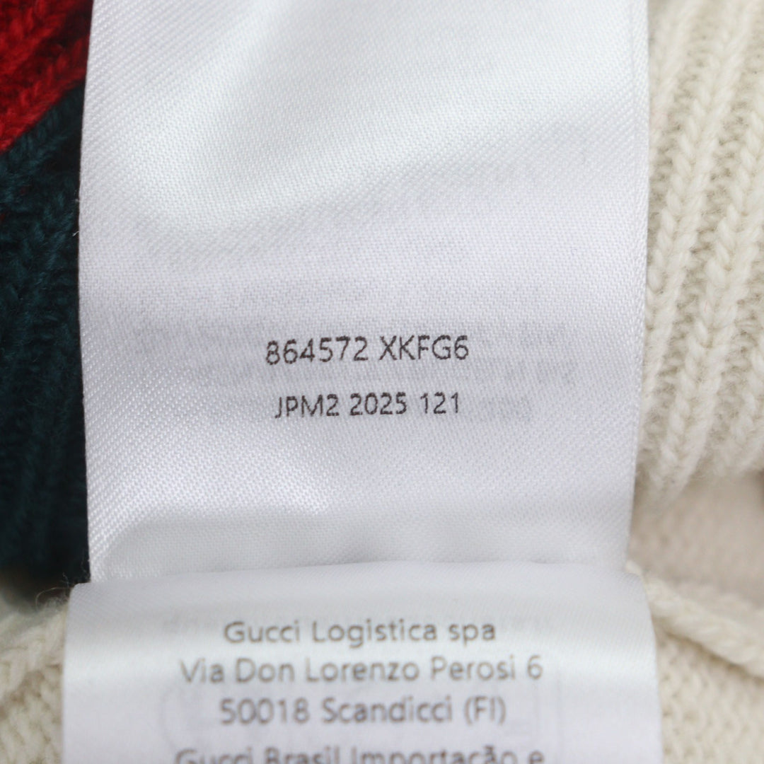 Excellent GUCCI sweater white wool mens S 864572
