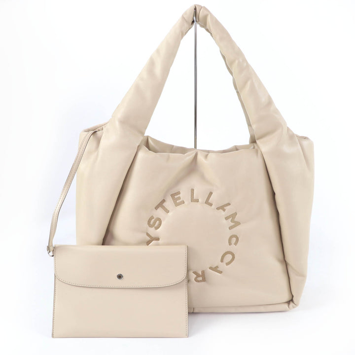 Excellent Stella McCartney Logo Puffy Tote Bag Circle logo pouch included