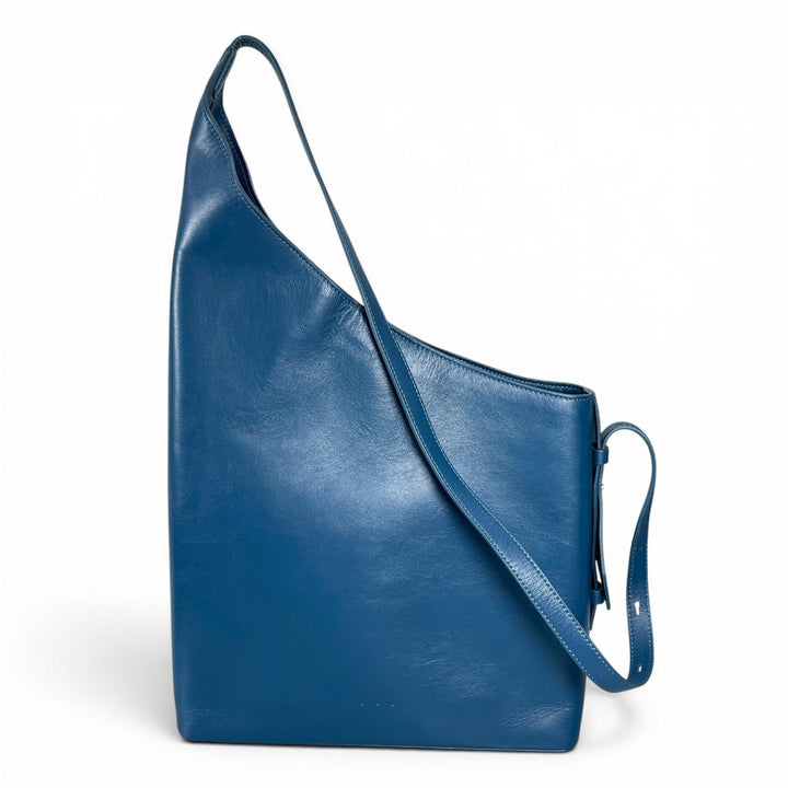 Excellent AESTHER EKME Shoulder Bag DEMI LUNE Asymmetrical Leather blue Women