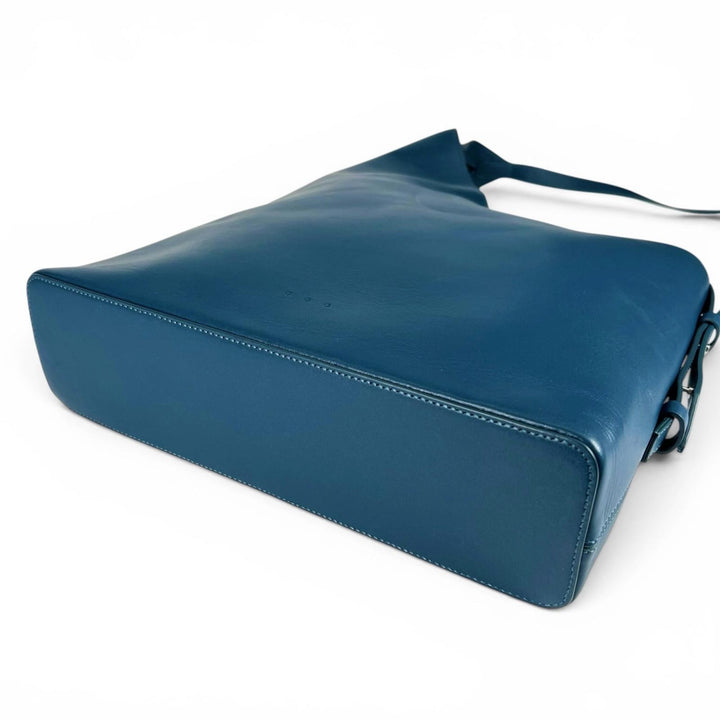 Excellent AESTHER EKME Shoulder Bag DEMI LUNE Asymmetrical Leather blue Women