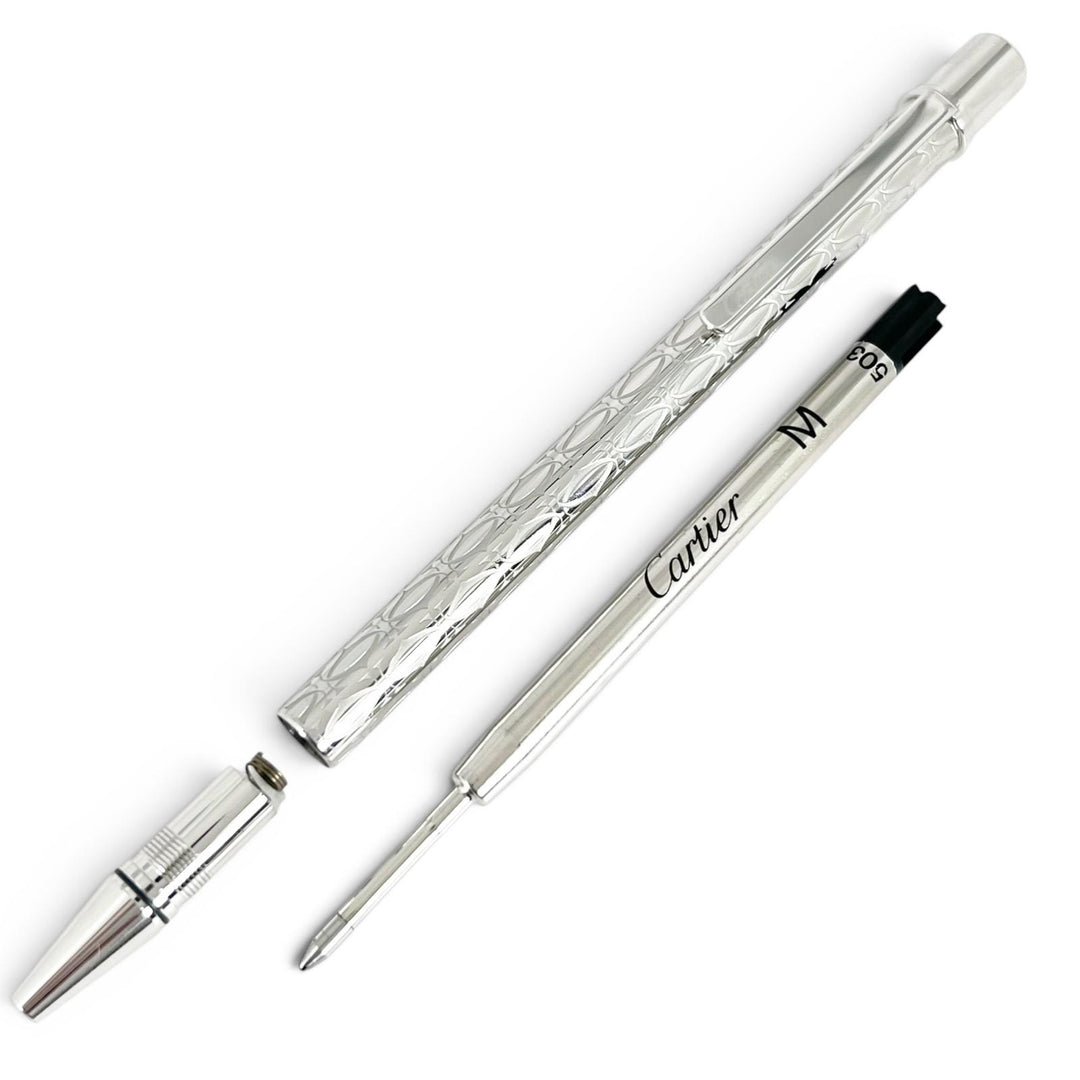 Excellent Cartier Ballpoint pen C de Cartier Double C Twist Type Silver mens