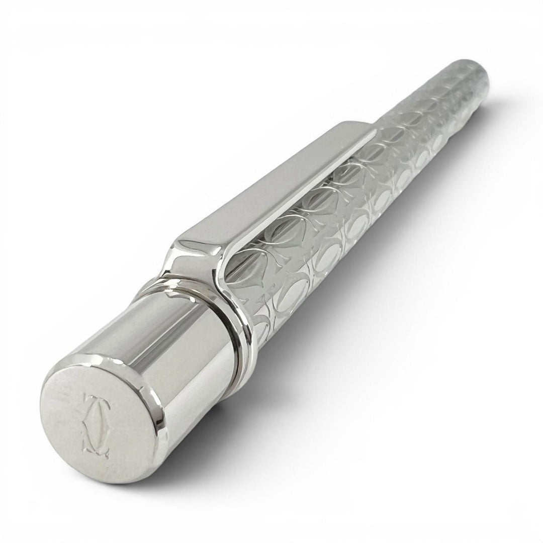 Excellent Cartier Ballpoint pen C de Cartier Double C Twist Type Silver mens