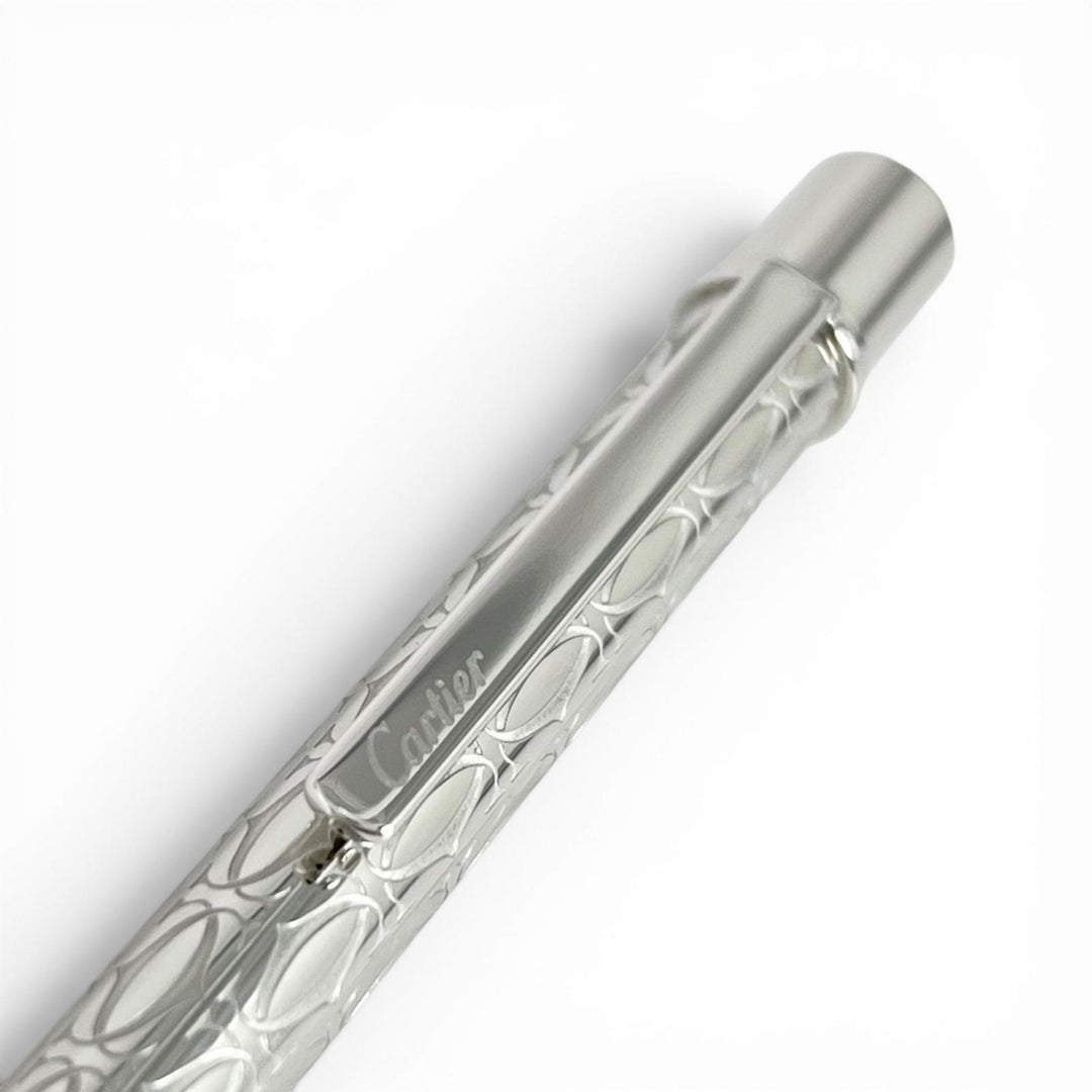 Excellent Cartier Ballpoint pen C de Cartier Double C Twist Type Silver mens