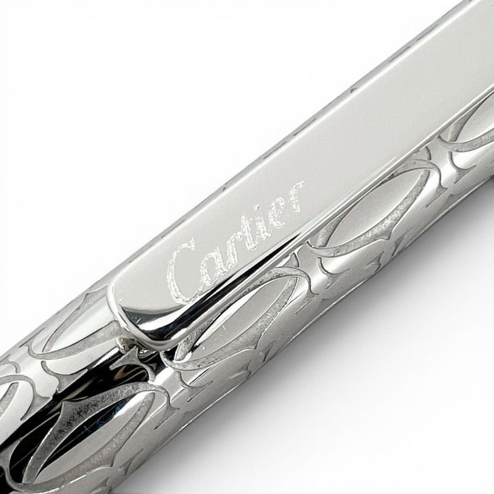 Excellent Cartier Ballpoint pen C de Cartier Double C Twist Type Silver mens
