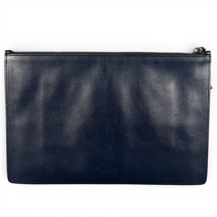Pristine Valentino Garavani Clutch bag Camouflage Star Navy leather MY2P0483GAC
