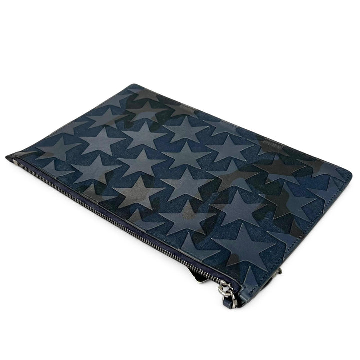 Pristine Valentino Garavani Clutch bag Camouflage Star Navy leather MY2P0483GAC