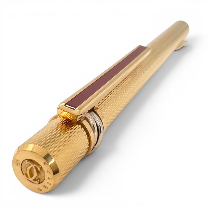 Excellent Cartier Ballpoint pen Trinity Twist Type gold mens