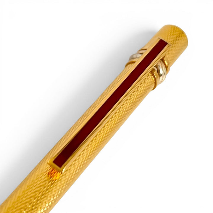 Excellent Cartier Ballpoint pen Trinity Twist Type gold mens