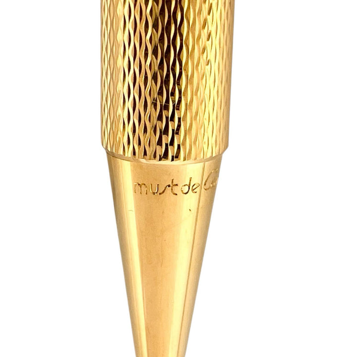 Excellent Cartier Ballpoint pen Trinity Twist Type gold mens