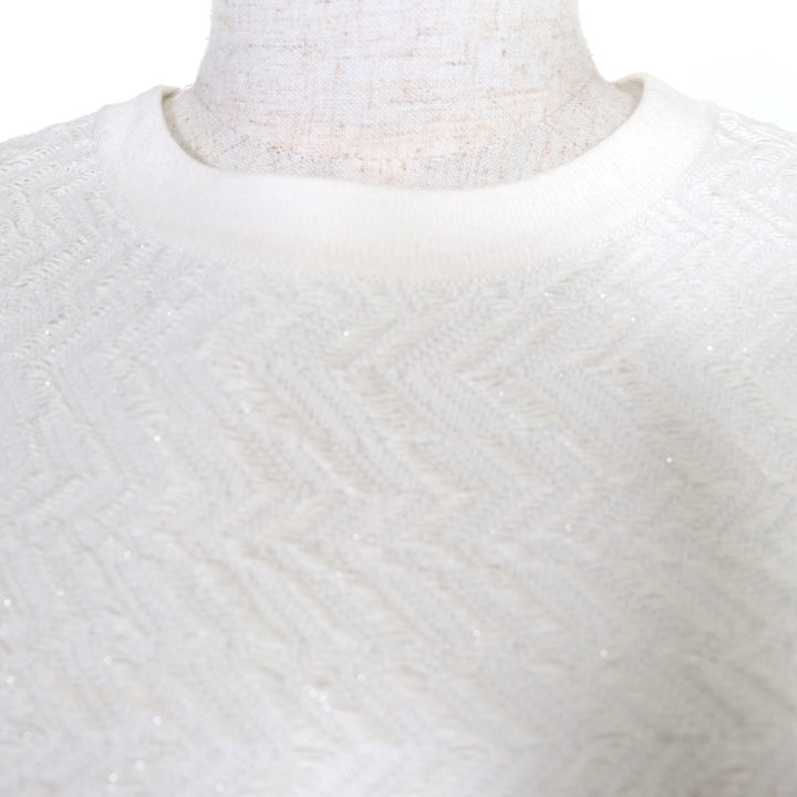 Great CHANEL tops Sleeveless knit white cotton Women 36 P54052K07005