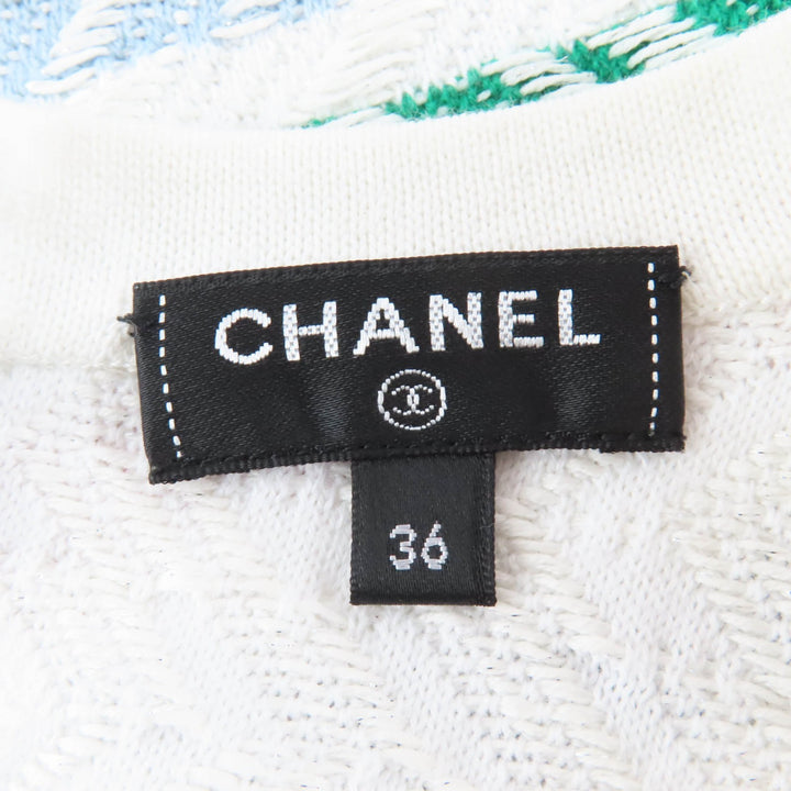 Great CHANEL tops Sleeveless knit white cotton Women 36 P54052K07005