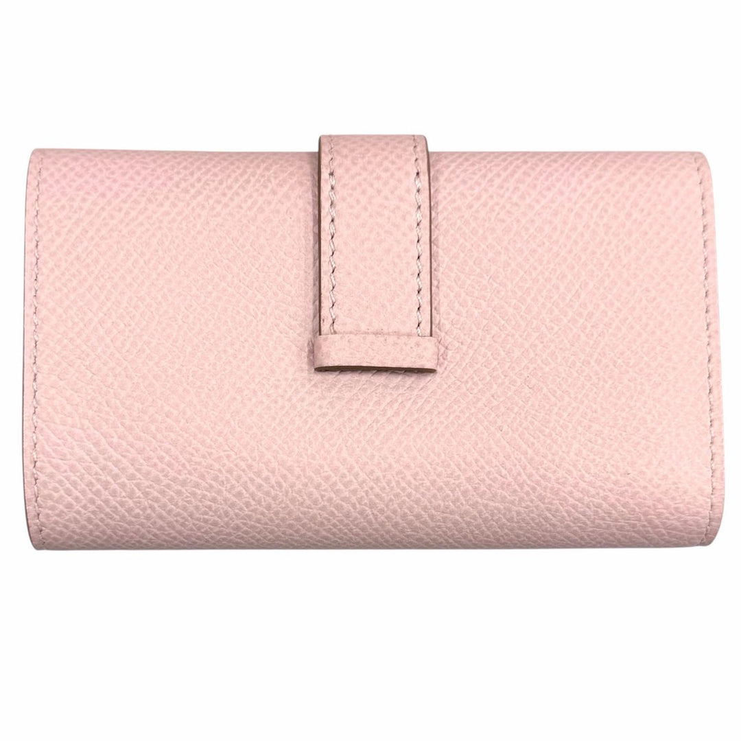 Pristine HERMES Key holder Bean 4 hooks mauve pail Epsom Leather Women