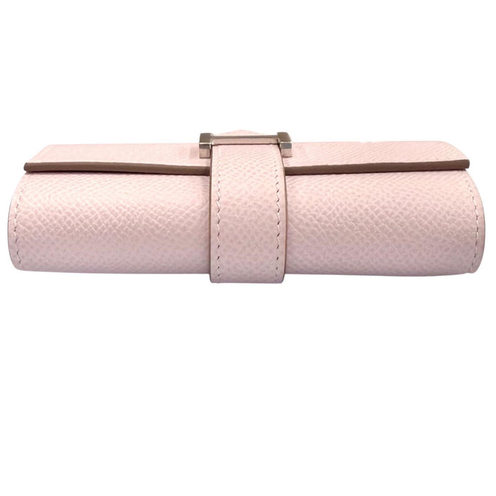 Pristine HERMES Key holder Bean 4 hooks mauve pail Epsom Leather Women