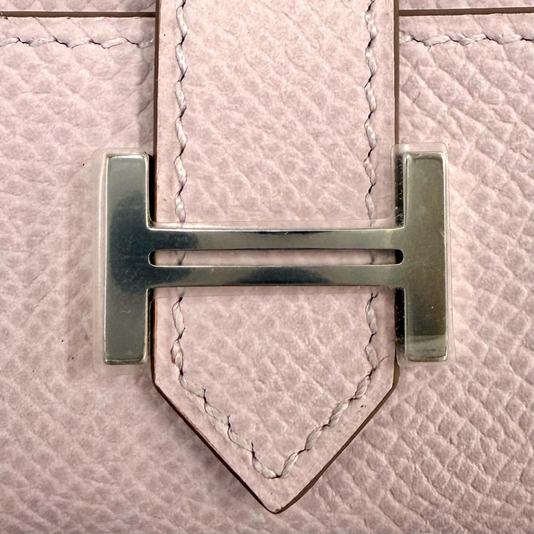 Pristine HERMES Key holder Bean 4 hooks mauve pail Epsom Leather Women