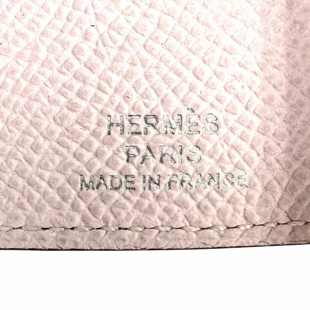 Pristine HERMES Key holder Bean 4 hooks mauve pail Epsom Leather Women