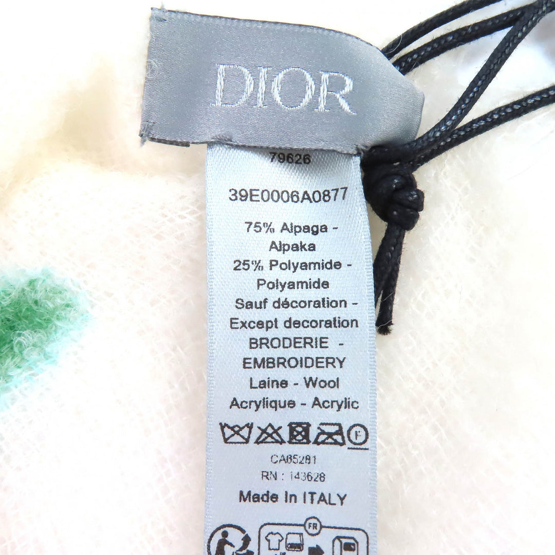 Pristine DIOR DENIM TEARS Scarf Logo embroidery alpaca 39E0006A0877