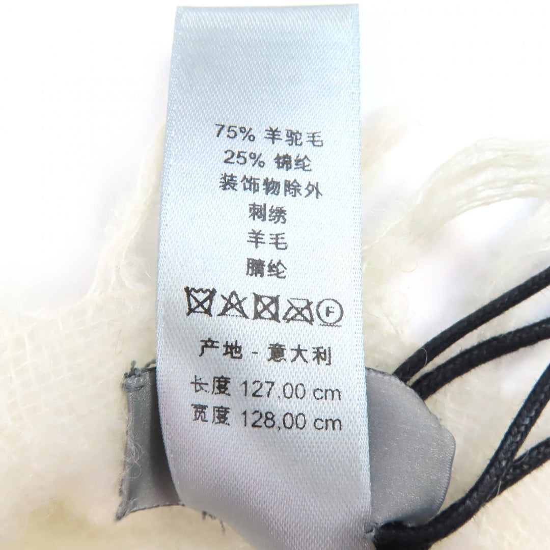Pristine DIOR DENIM TEARS Scarf Logo embroidery alpaca 39E0006A0877