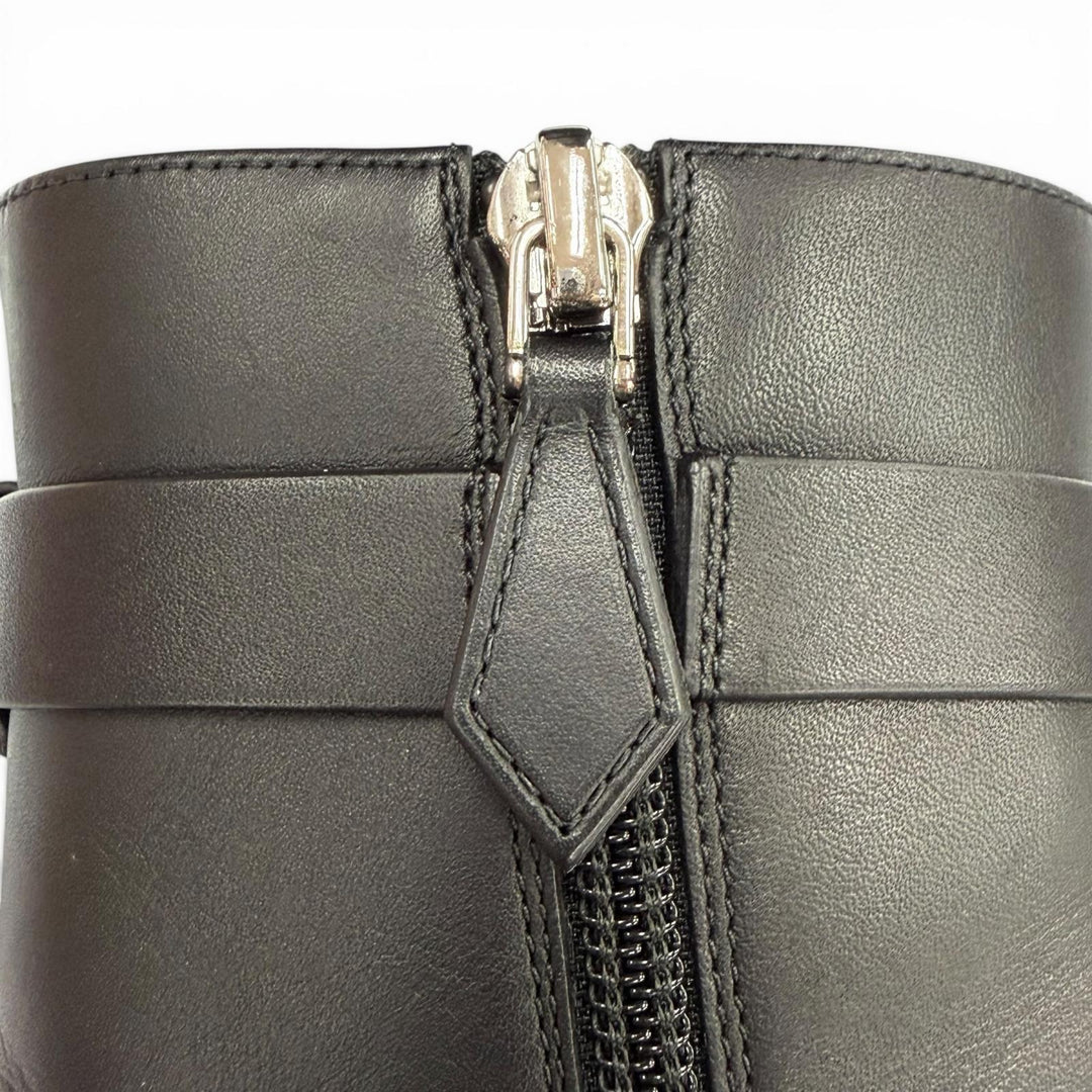 Excellent HERMES short boots Saint Germain black leather Women 35.5 182102Z