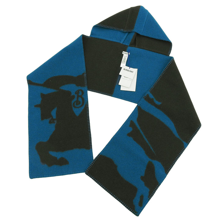 Pristine BURBERRY Scarf EKD Print Wool Hood Hooded Scarf wool 8090770