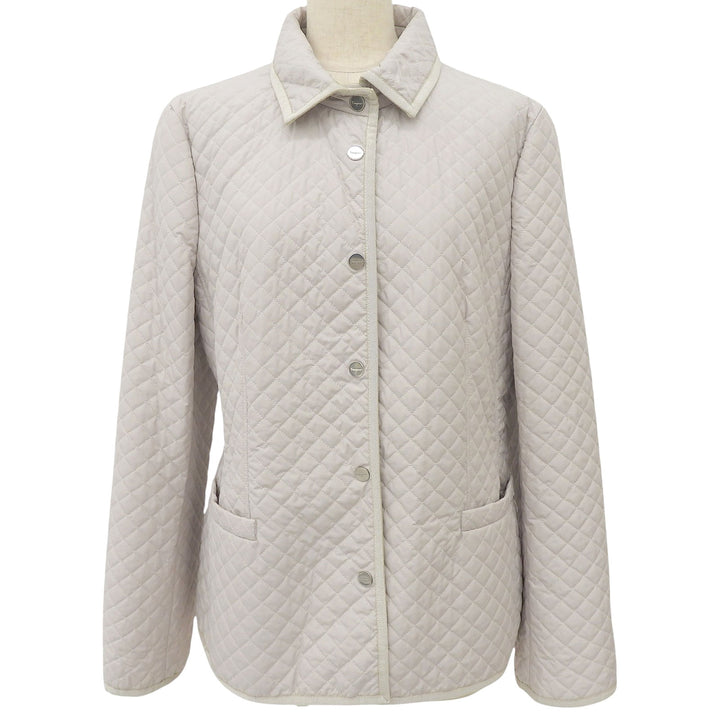 Great Salvatore Ferragamo Jacket Logo button quilting Light gray polyester Women