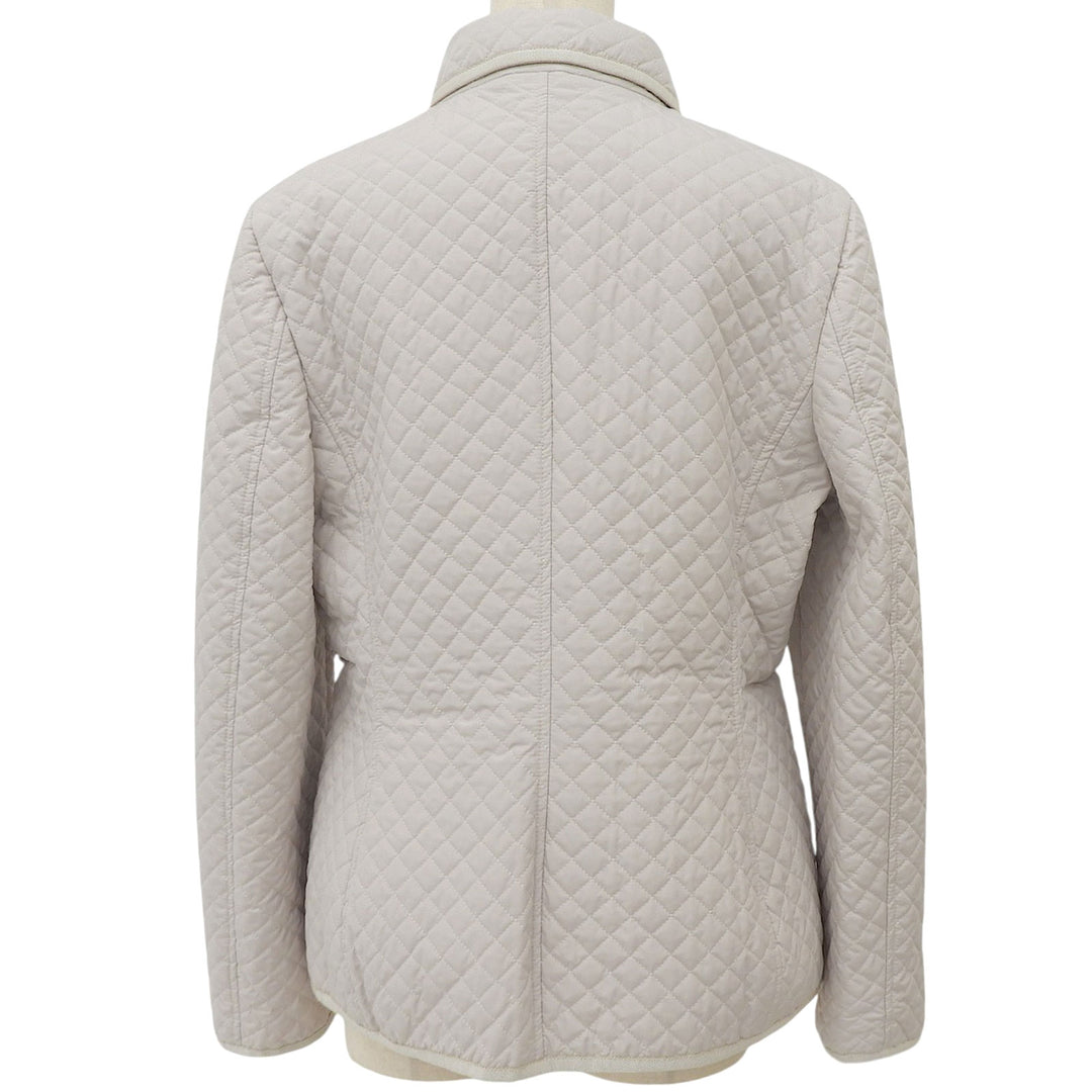 Great Salvatore Ferragamo Jacket Logo button quilting Light gray polyester Women