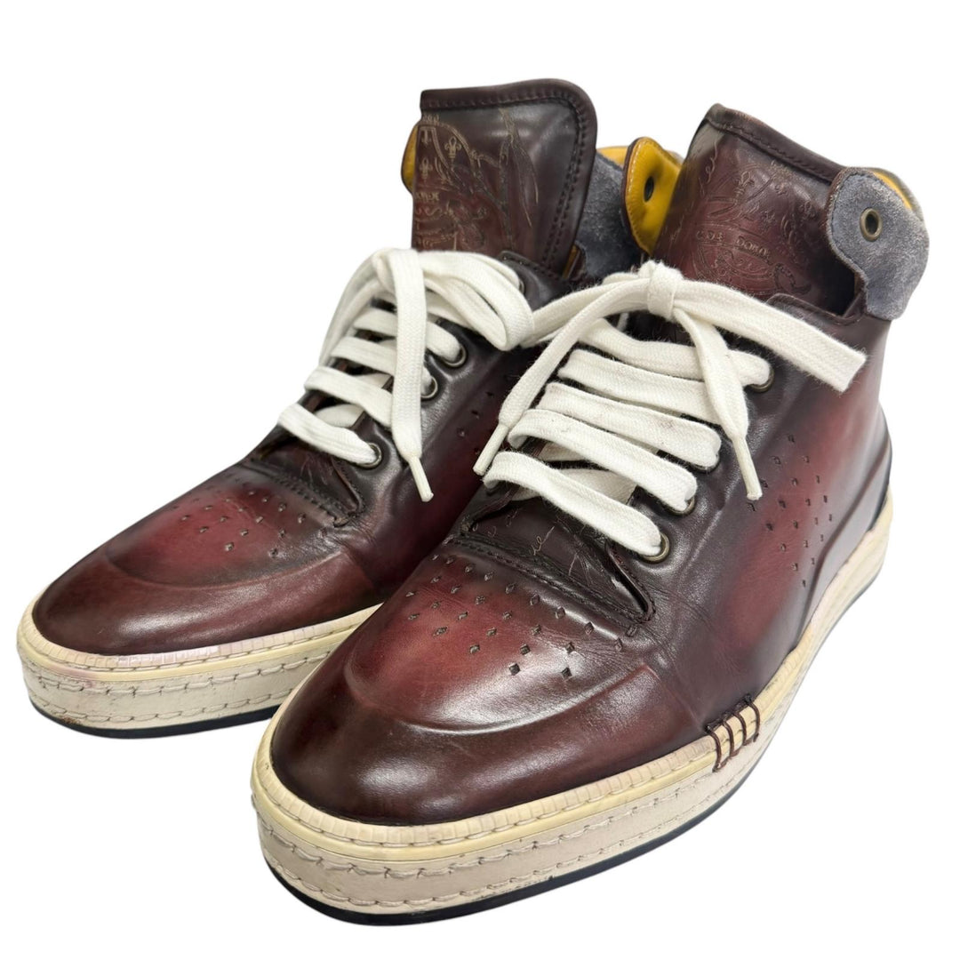 Very Good Berluti High cut sneakers Play time Calligraphy Bordeaux Patine