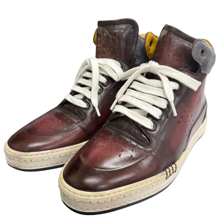 Very Good Berluti High cut sneakers Play time Calligraphy Bordeaux Patine