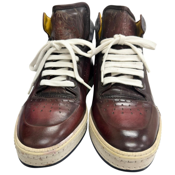 Very Good Berluti High cut sneakers Play time Calligraphy Bordeaux Patine