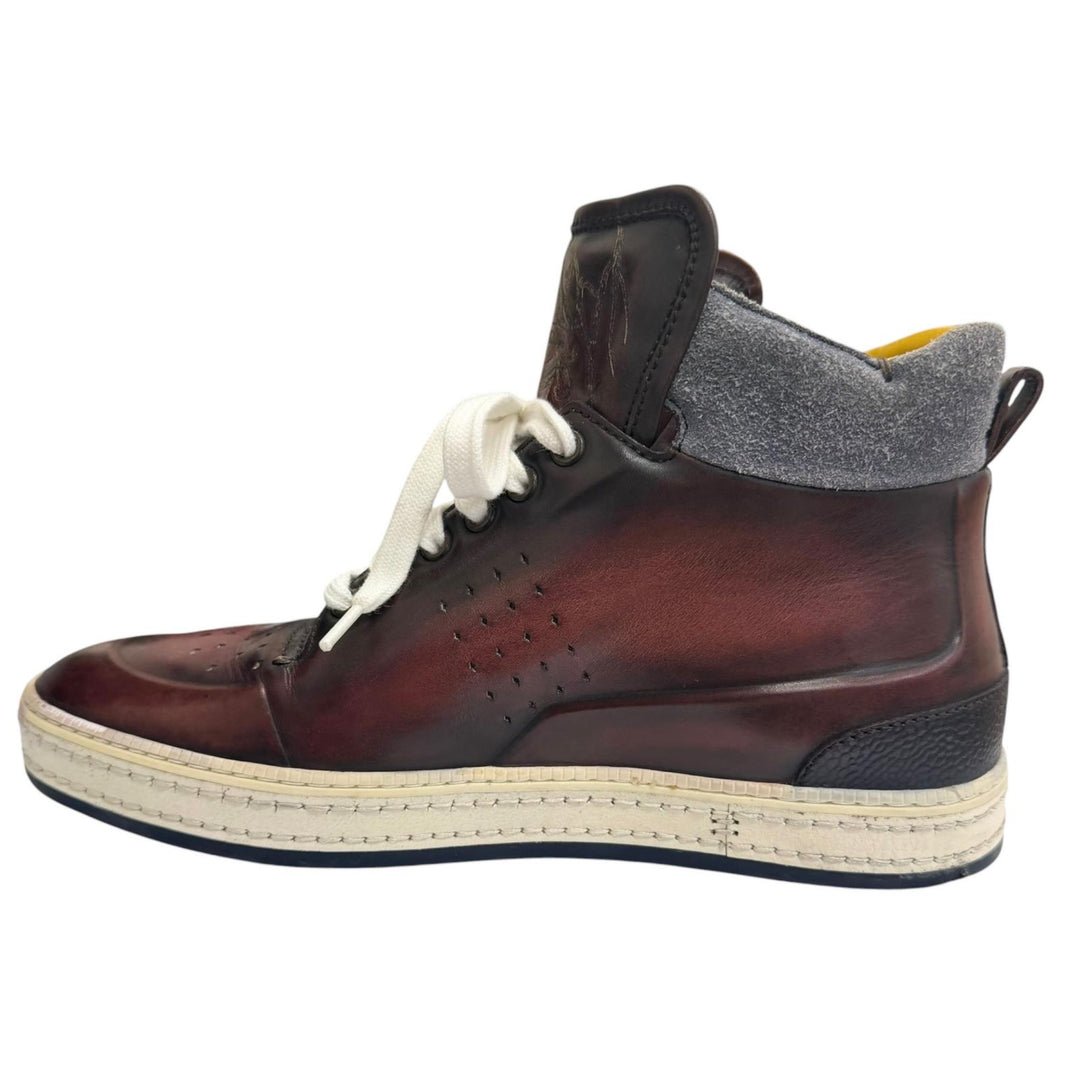 Very Good Berluti High cut sneakers Play time Calligraphy Bordeaux Patine
