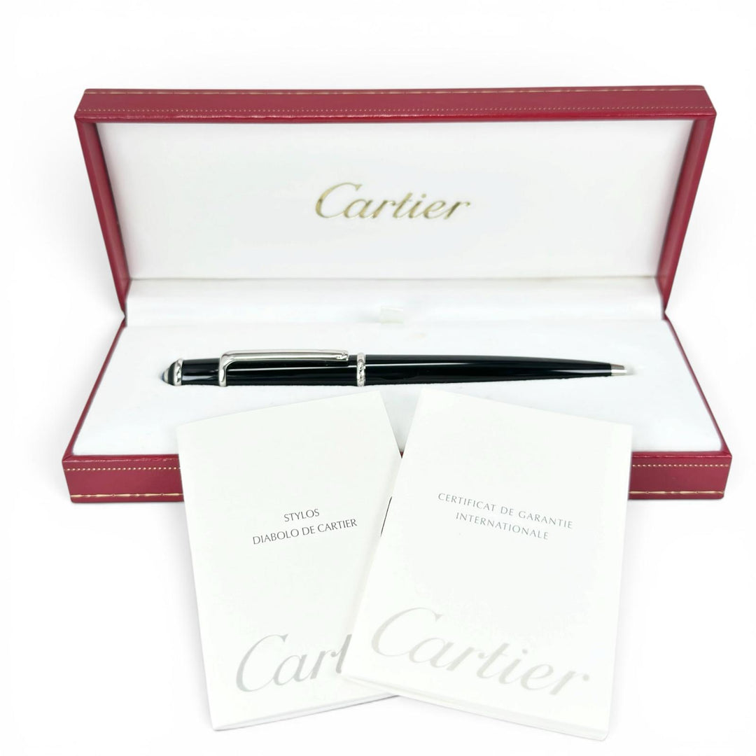 Excellent Cartier Ballpoint pen Diaboro de Cartier Twist type black mens