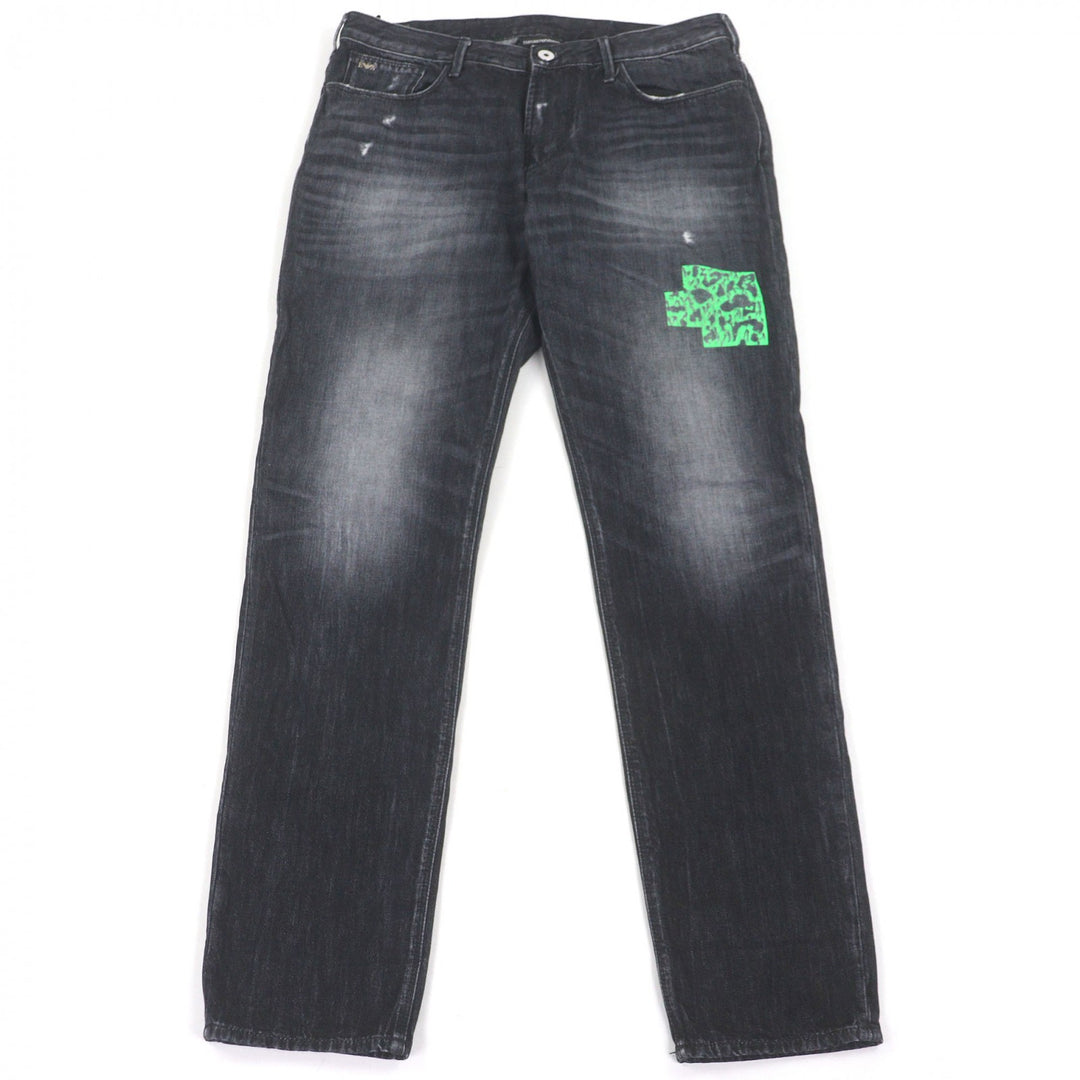 Excellent EMPORIO ARMANI Denim pants Black tag black cotton