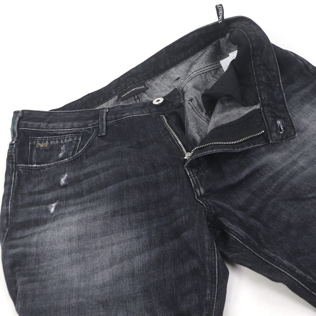 Excellent EMPORIO ARMANI Denim pants Black tag black cotton