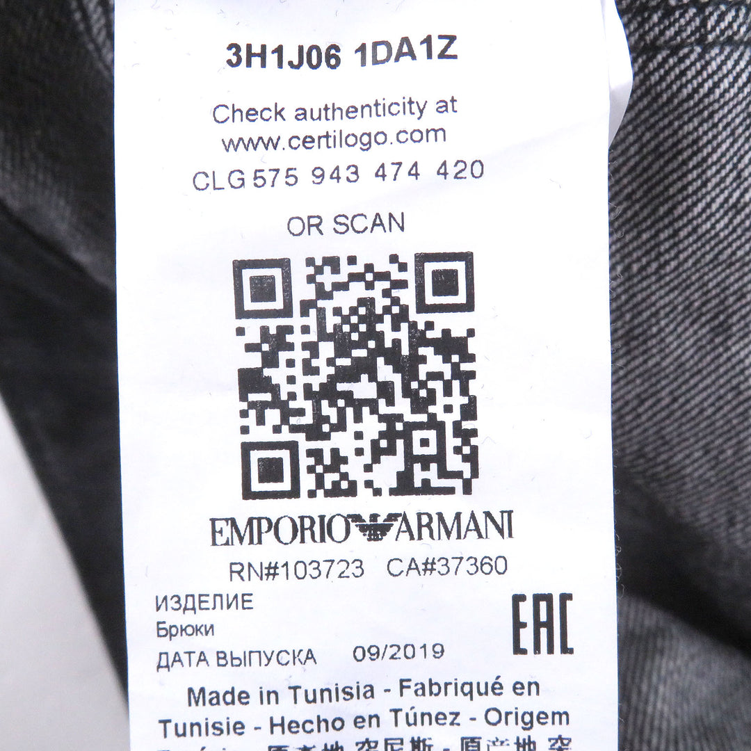 Excellent EMPORIO ARMANI Denim pants Black tag black cotton