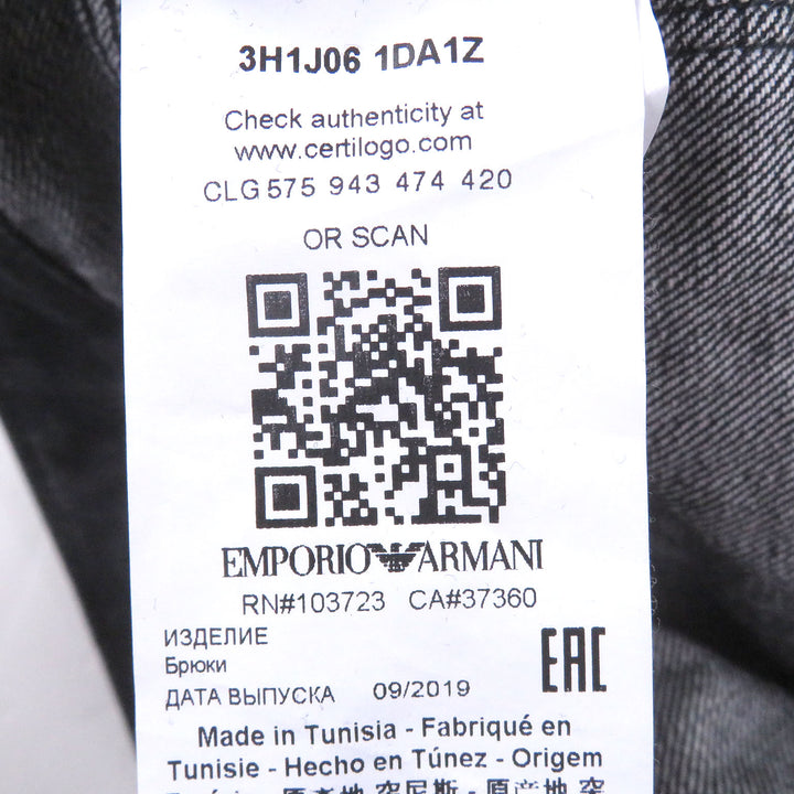 Excellent EMPORIO ARMANI Denim pants Black tag black cotton
